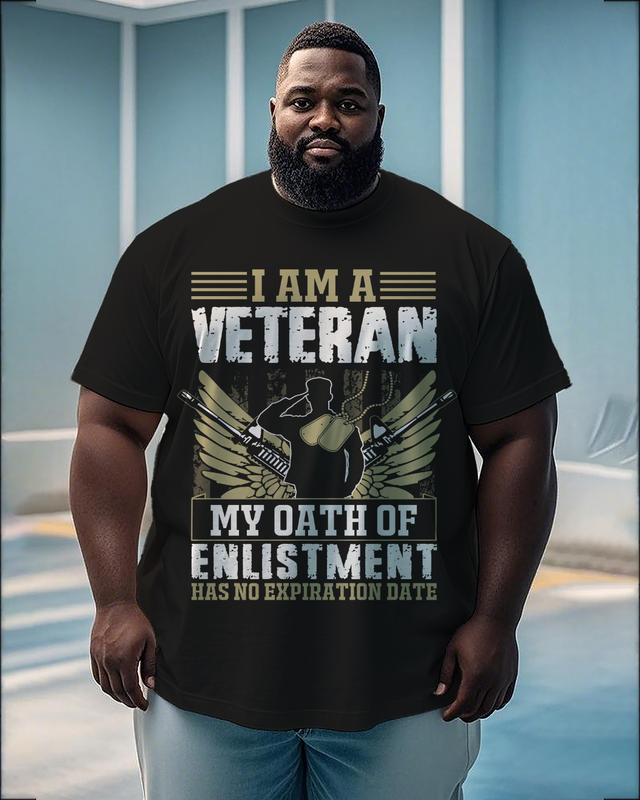 War - themed Silhouettes Men's Plus Size Short Sleeve T-Shirt