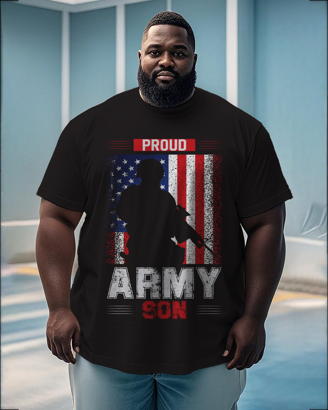 War - themed Silhouettes Men's Plus Size Short Sleeve T-Shirt
