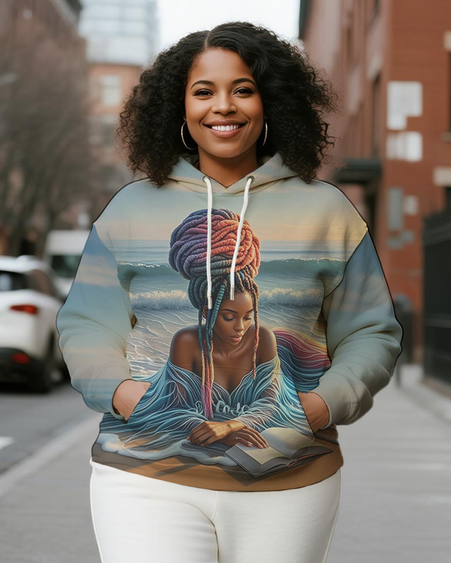 Women's Plus Size Long Sleeve Hoodie