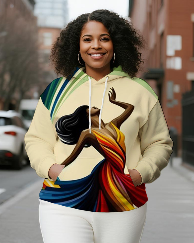 Women's Plus Size Long Sleeve Hoodie