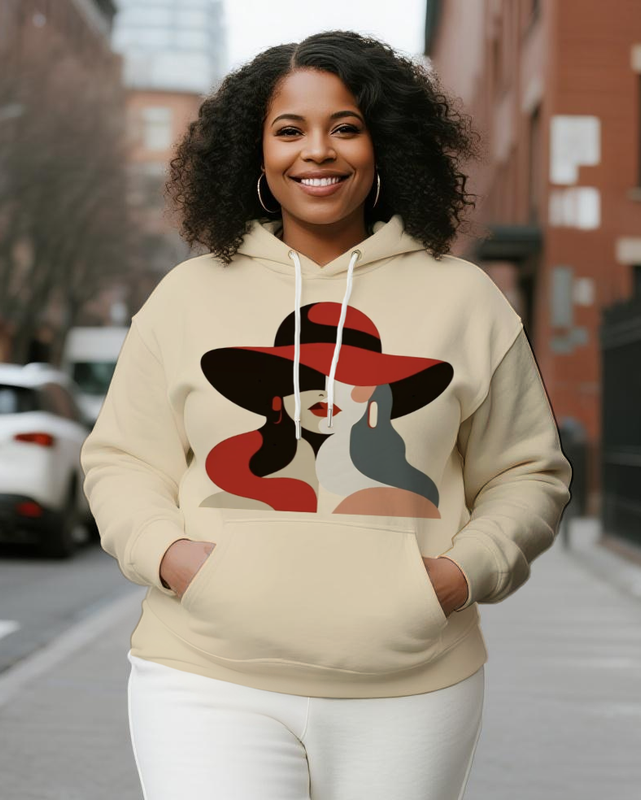Women's Plus Size Long Sleeve Hoodie