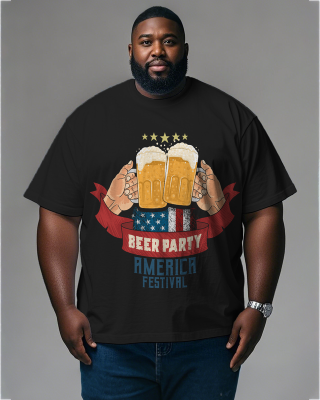 War - themed Silhouettes Men's Plus Size Short Sleeve T-Shirt