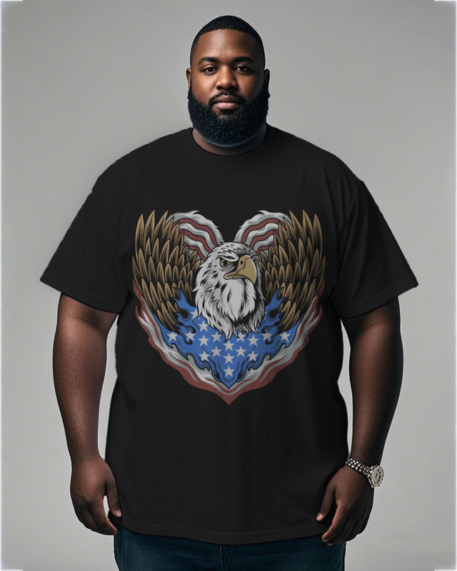 War - themed Silhouettes Men's Plus Size Short Sleeve T-Shirt