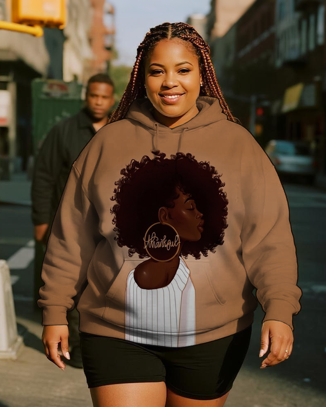Women's Plus Size Long Sleeve Hoodie