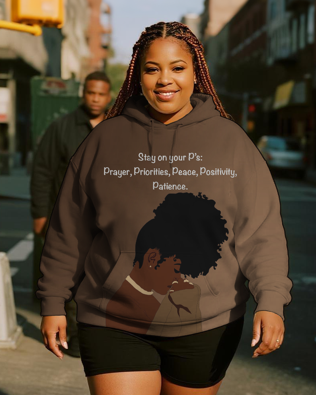 Women's Plus Size Long Sleeve Hoodie