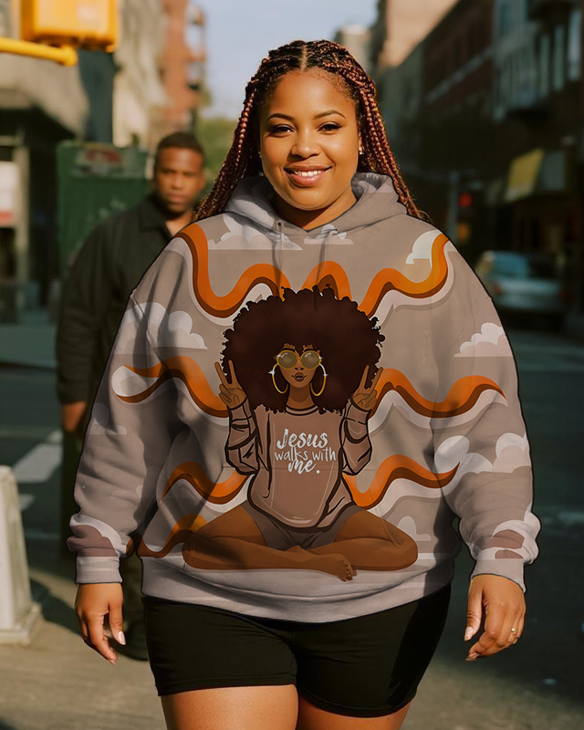 Women's Plus Size Long Sleeve Hoodie