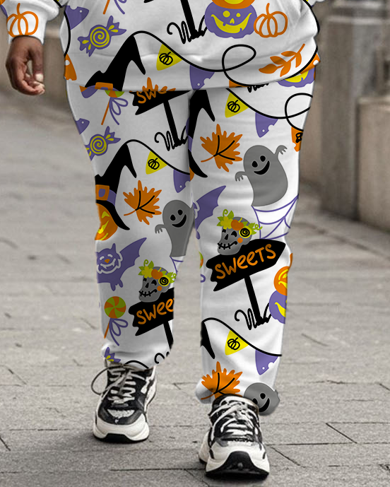Women's Plus Size Halloween Graffiti Hoodie Set