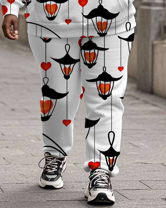 Women's Plus Size Halloween Graffiti Hoodie Set