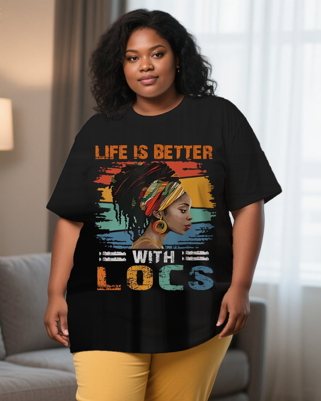 black girl Women's Plus Size T-shirts