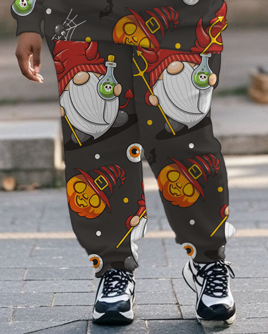 Women's Plus Size Halloween Graffiti Hoodie Set