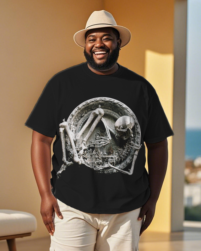 Dark Skeleton - Intricate Men's Plus Size Short Sleeve T-Shirt