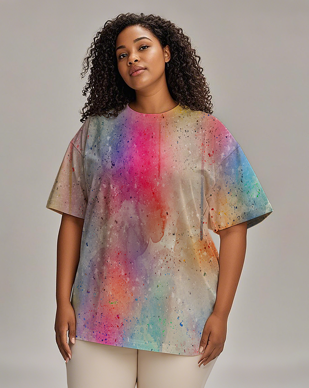 Dyeing Women's Plus Size T-shirts