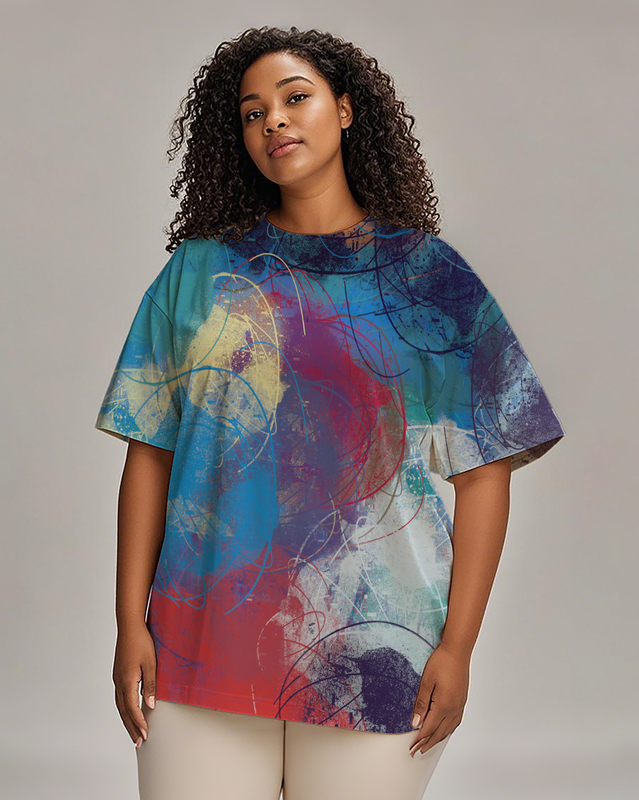 Dyeing Women's Plus Size T-shirts