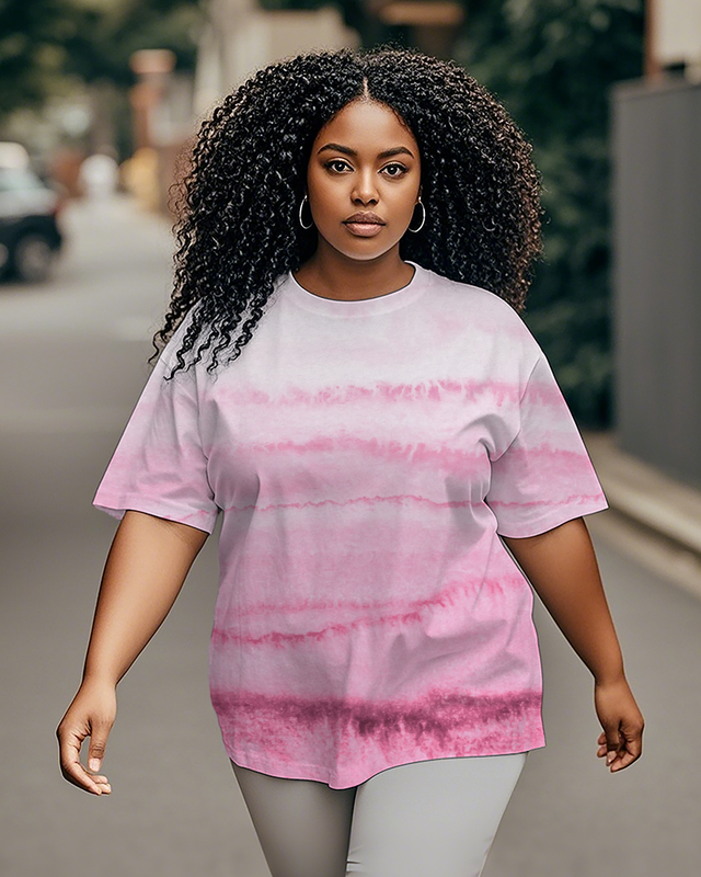 Dyeing Women's Plus Size T-shirts