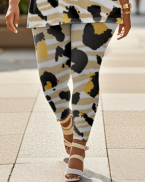 Women's Leopard print T-Shirt & Pants