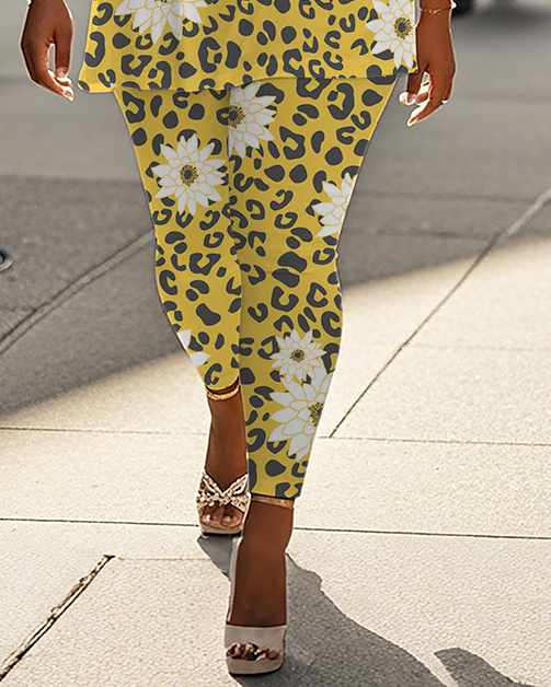 Women's Leopard print T-Shirt & Pants