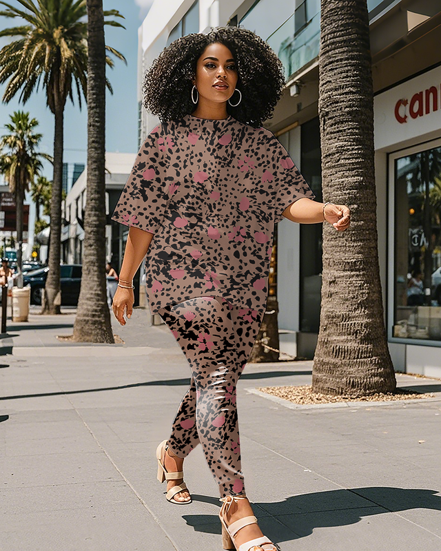 Women's Leopard print T-Shirt & Pants