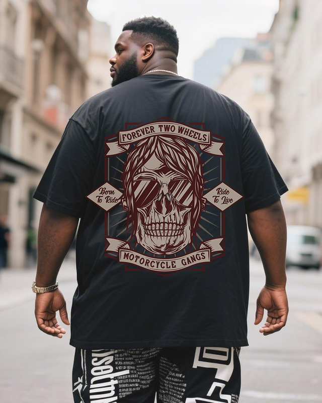 Motorcycle Men's Plus Size Short Sleeve T-Shirt