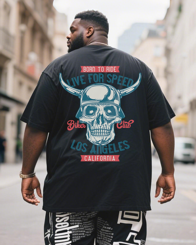 Motorcycle Men's Plus Size Short Sleeve T-Shirt