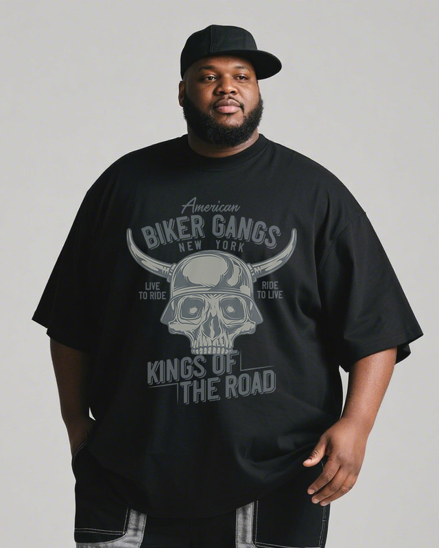 Motorcycle Men's Plus Size Short Sleeve T-Shirt