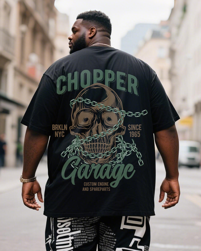 Motorcycle Men's Plus Size Short Sleeve T-Shirt
