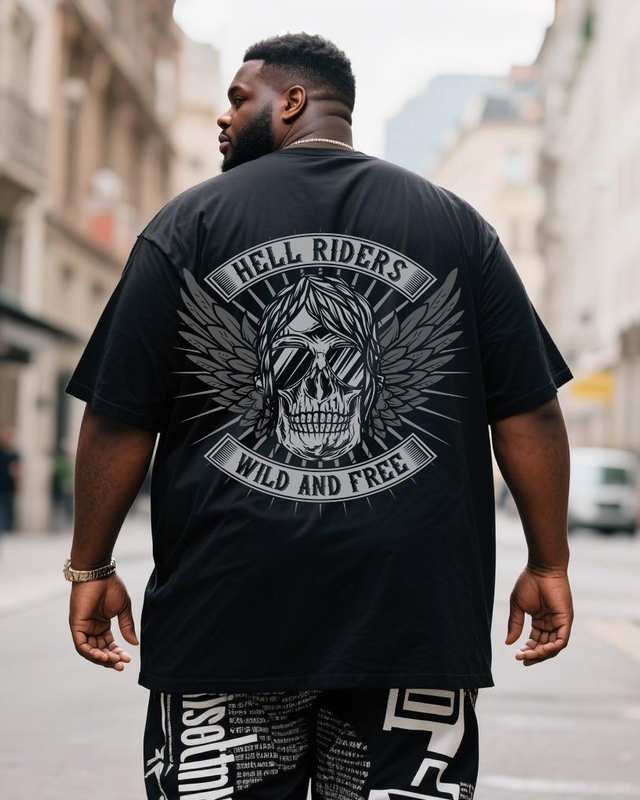 Motorcycle Men's Plus Size Short Sleeve T-Shirt