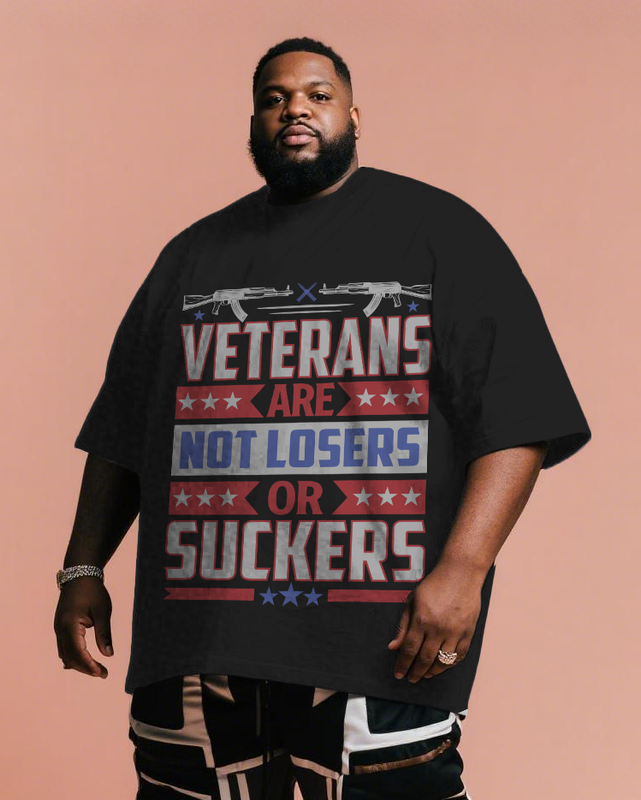 War - themed Silhouettes  Men's Plus Size Short Sleeve T-Shirt