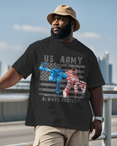 War - themed Silhouettes  Men's Plus Size Short Sleeve T-Shirt