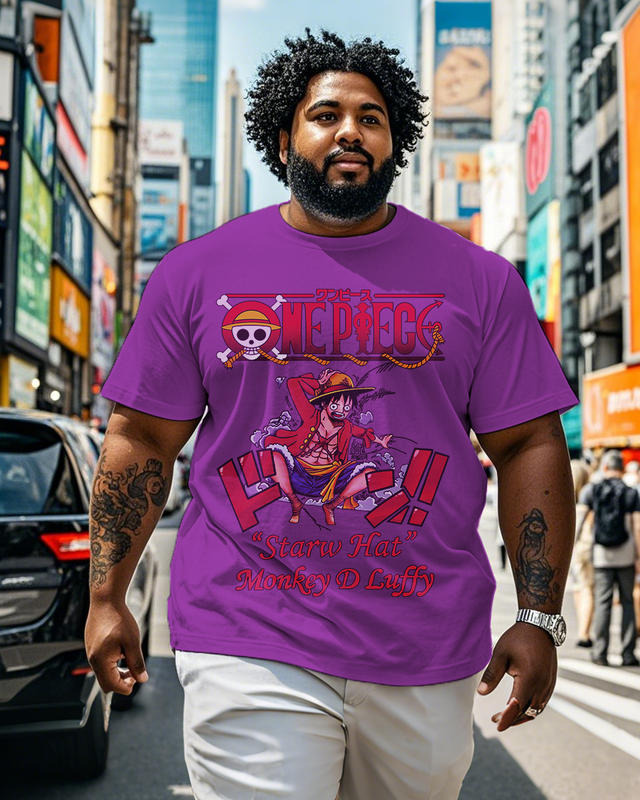 One Piece  Men's Plus Size Short Sleeve T-Shirt