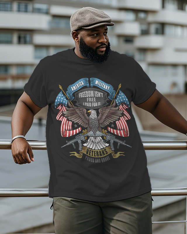 War - themed Silhouettes  Men's Plus Size Short Sleeve T-Shirt