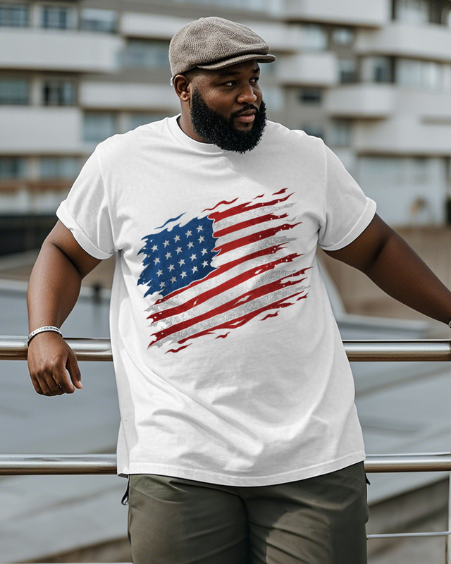 War - themed Silhouettes  Men's Plus Size Short Sleeve T-Shirt