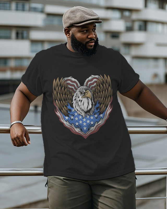 War - themed Silhouettes  Men's Plus Size Short Sleeve T-Shirt
