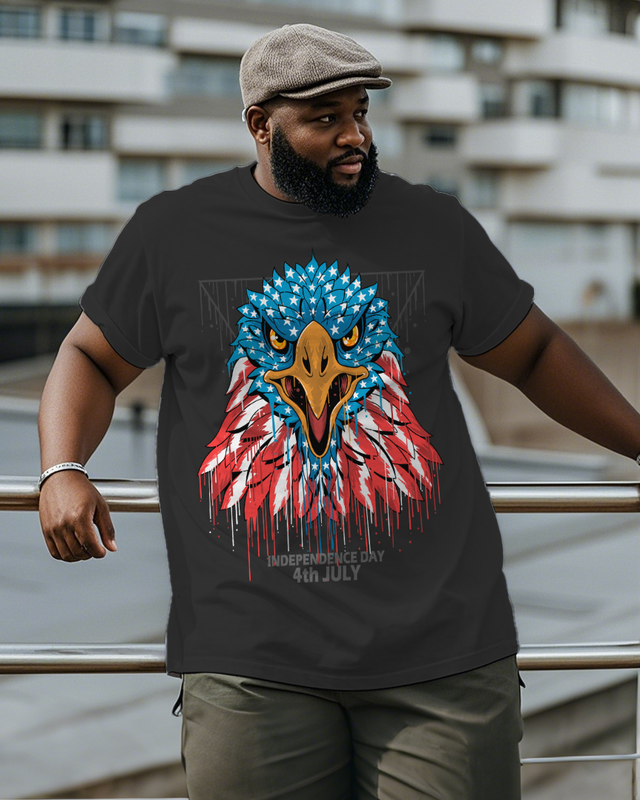 War - themed Silhouettes  Men's Plus Size Short Sleeve T-Shirt