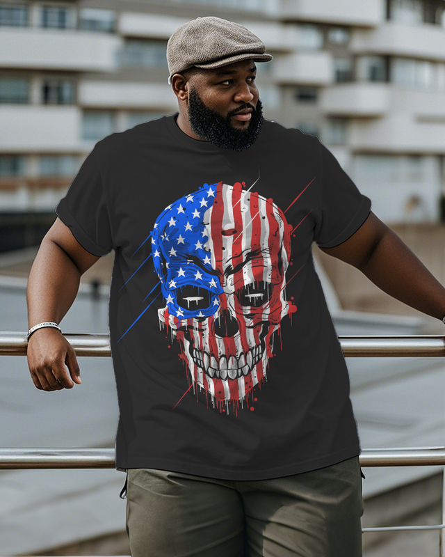 War - themed Silhouettes  Men's Plus Size Short Sleeve T-Shirt