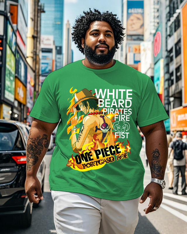 One Piece  Men's Plus Size Short Sleeve T-Shirt