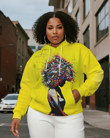 Women's Plus Size  Long Sleeve Hoodie