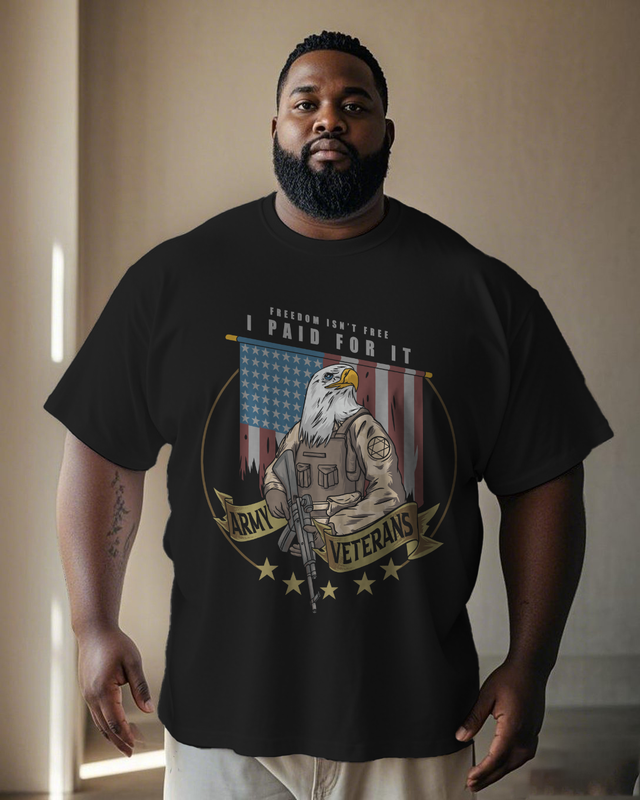 War - themed Silhouettes  Men's Plus Size Short Sleeve T-Shirt