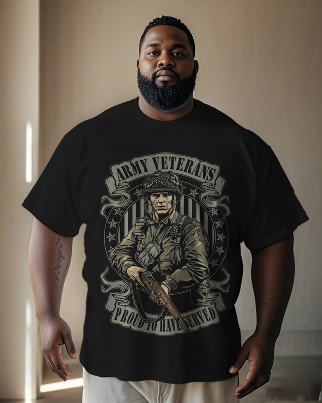War - themed Silhouettes  Men's Plus Size Short Sleeve T-Shirt