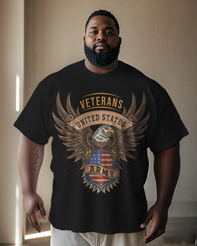 War - themed Silhouettes  Men's Plus Size Short Sleeve T-Shirt