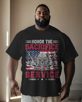 War - themed Silhouettes  Men's Plus Size Short Sleeve T-Shirt