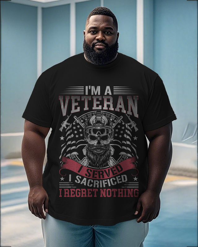 War - themed Silhouettes  Men's Plus Size Short Sleeve T-Shirt