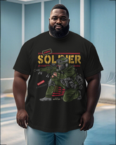 War - themed Silhouettes  Men's Plus Size Short Sleeve T-Shirt