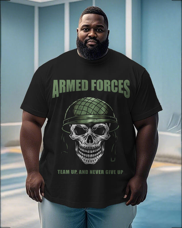War - themed Silhouettes  Men's Plus Size Short Sleeve T-Shirt