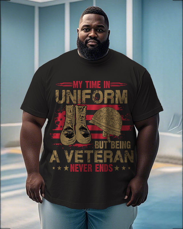War - themed Silhouettes  Men's Plus Size Short Sleeve T-Shirt