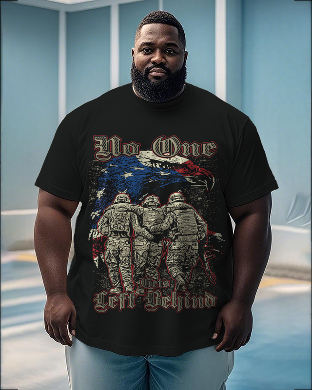 War - themed Silhouettes  Men's Plus Size Short Sleeve T-Shirt
