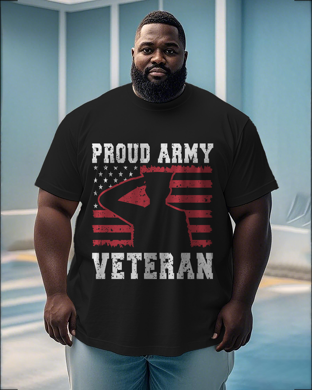 War - themed Silhouettes  Men's Plus Size Short Sleeve T-Shirt