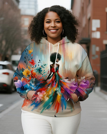 Women's Plus Size  Long Sleeve Hoodie