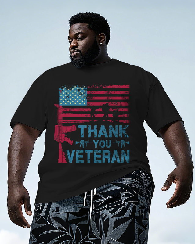 War - themed Silhouettes  Men's Plus Size Short Sleeve T-Shirt