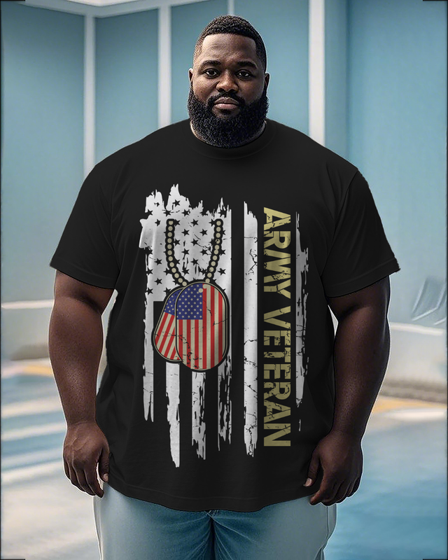 War - themed Silhouettes  Men's Plus Size Short Sleeve T-Shirt