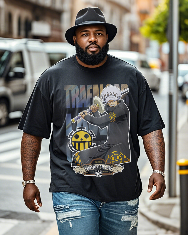 One Piece  Men's Plus Size Short Sleeve T-Shirt